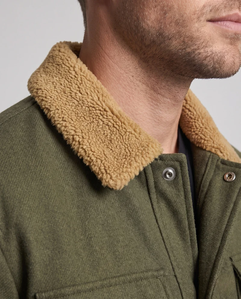 Herren Modische Übergangsjacke mit Teddyfell-Innenfutter Nord Taschen