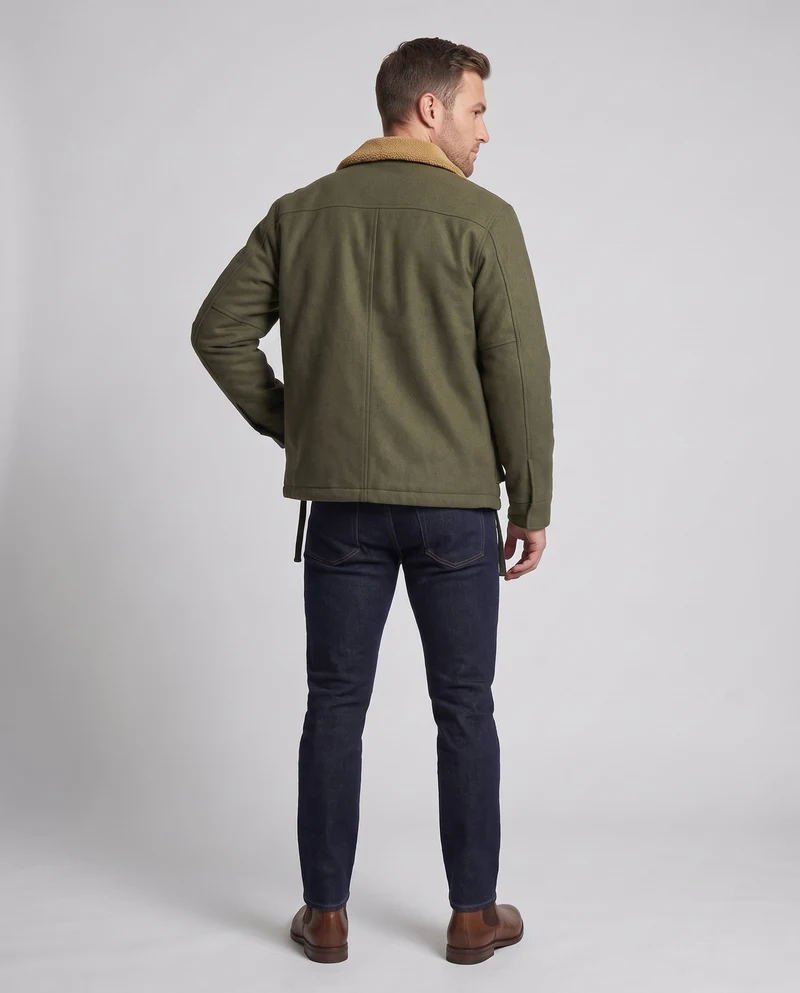 Herren Modische Übergangsjacke mit Teddyfell-Innenfutter Nord Taschen