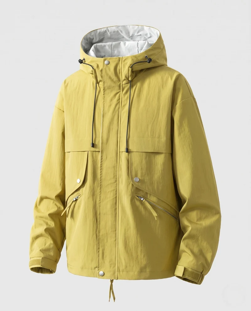 Herren Modische Übergangsjacke mit verstellbarem Kapuzenverschluss Nord Taschen