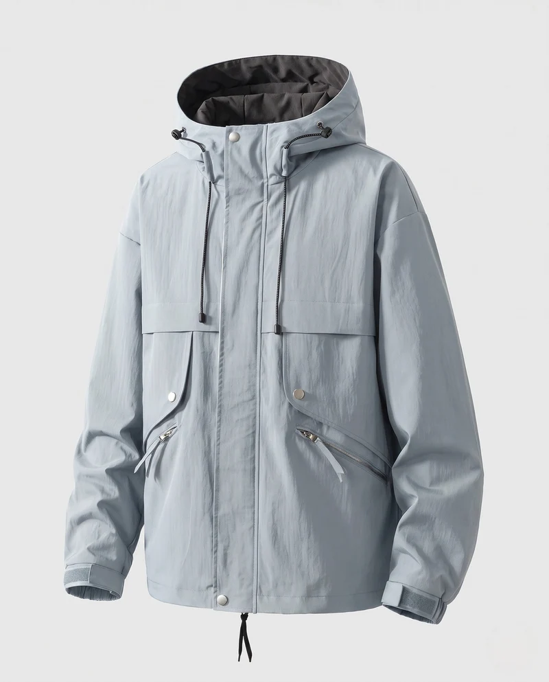 Herren Modische Übergangsjacke mit verstellbarem Kapuzenverschluss Nord Taschen