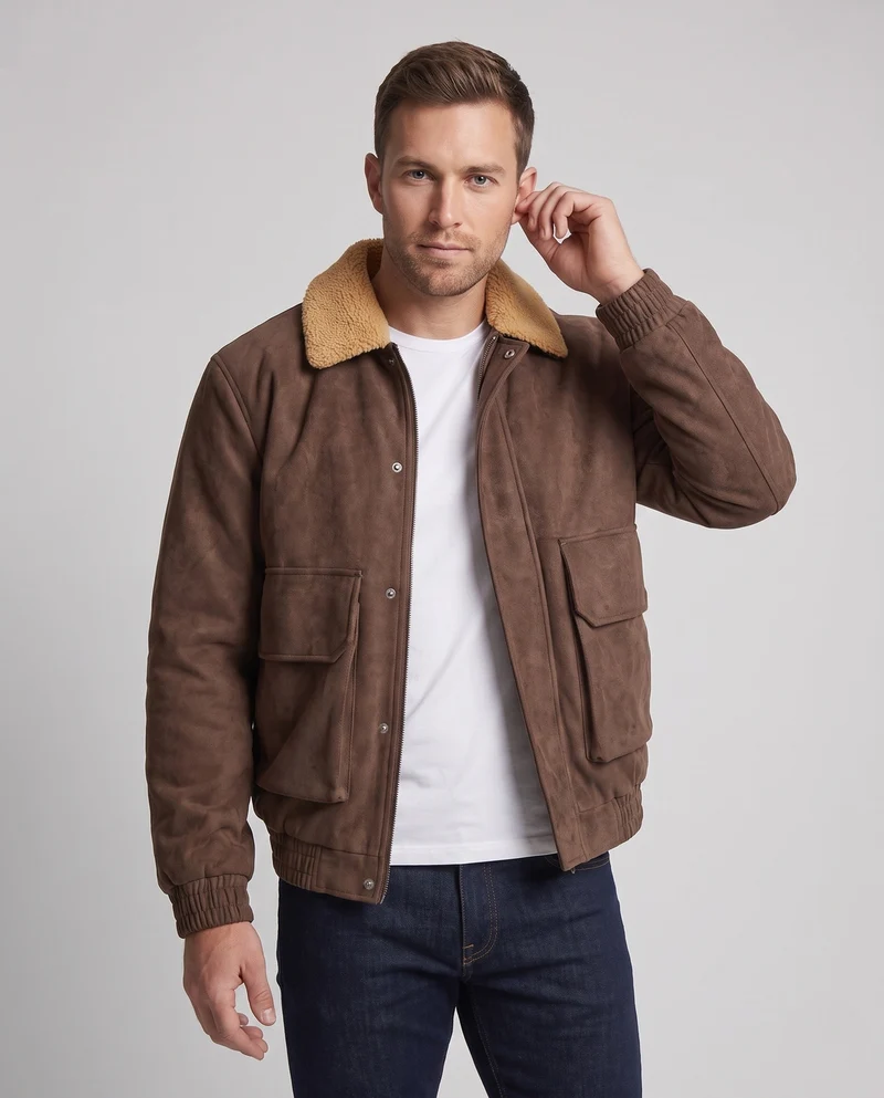 Herren Modische Übergangsjacke mit weichem Futter Nord Taschen