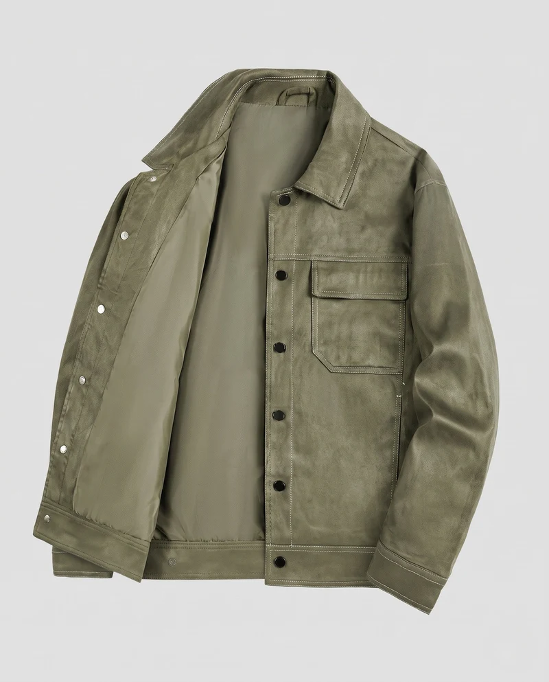 Herren Modische Wildlederjacke mit praktischen Taschen Nord Taschen