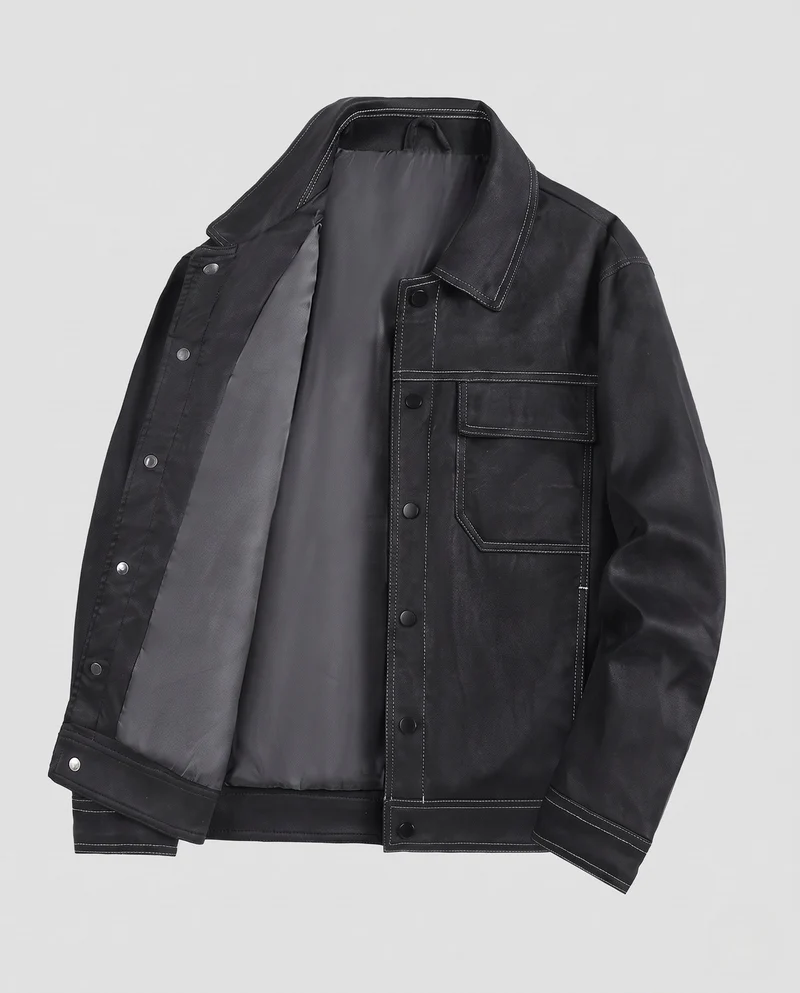Herren Modische Wildlederjacke mit praktischen Taschen Nord Taschen