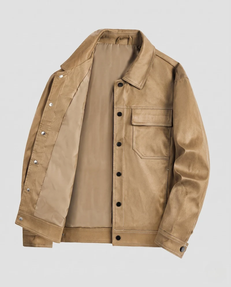 Herren Modische Wildlederjacke mit praktischen Taschen Nord Taschen