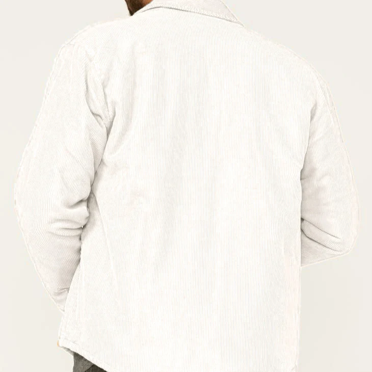Herren Kord-Worker-Overshirt mit Druckknopfleiste, Pattentaschen und aufgesetzten Eingrifftaschen Nord Taschen