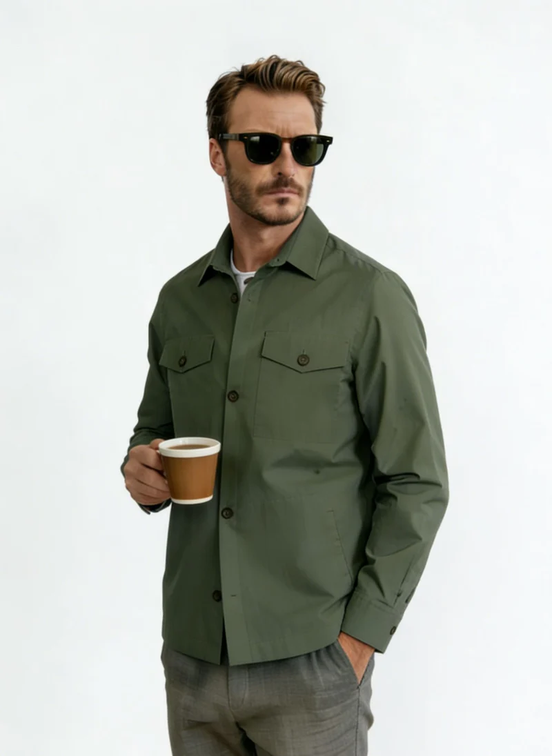 Herren Hemdjacke mit Pattentaschen und leichter Baumwollmischung Nord Taschen