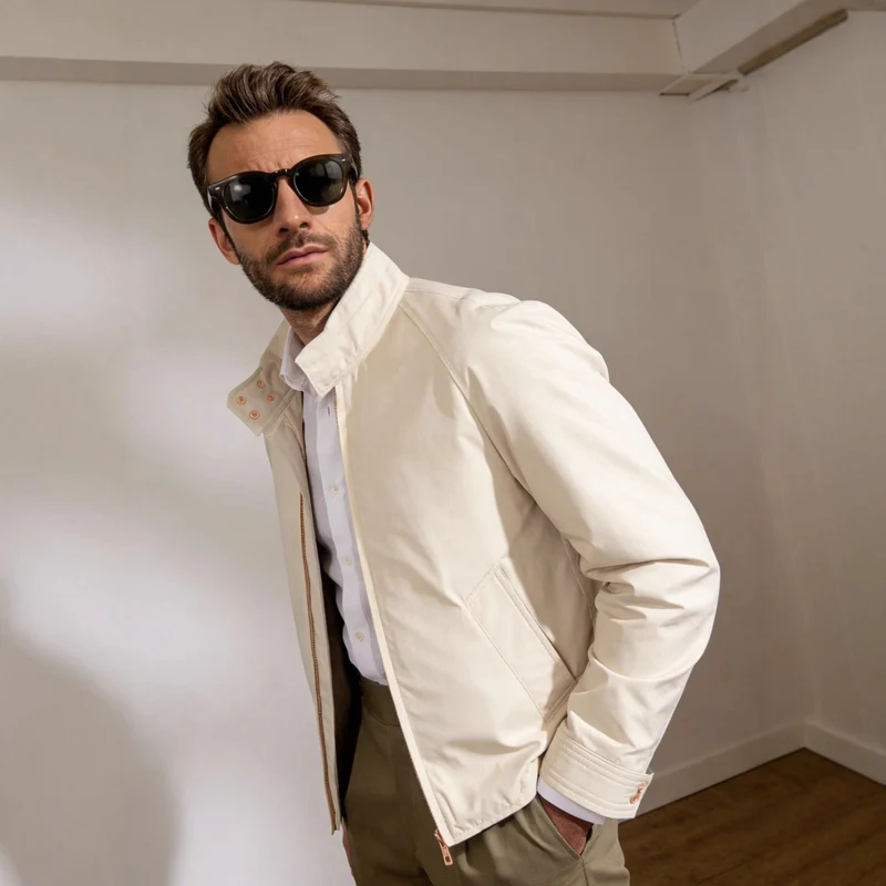 Herren Harrington-Jacke mit Cordkragen, Zweiwege-Reißverschluss und verdeckten Eingrifftaschen Nord Taschen