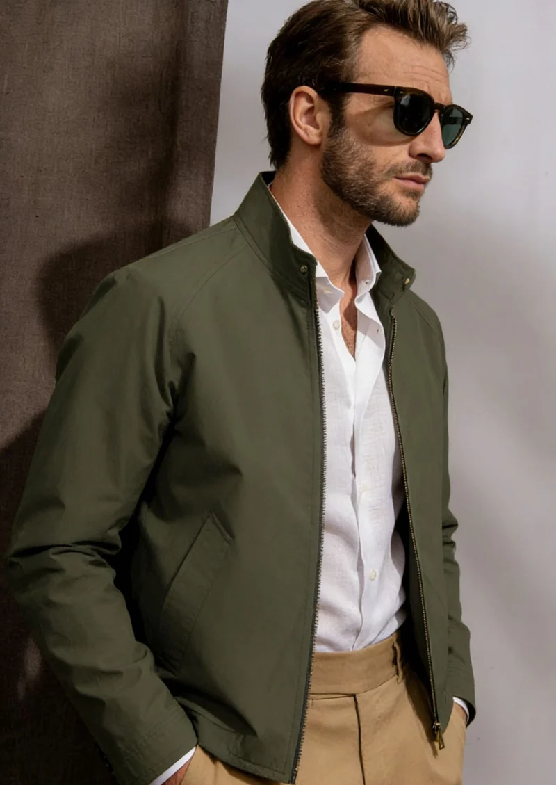 Herren Harrington-Jacke mit Cordkragen, Zweiwege-Reißverschluss und verdeckten Eingrifftaschen Nord Taschen