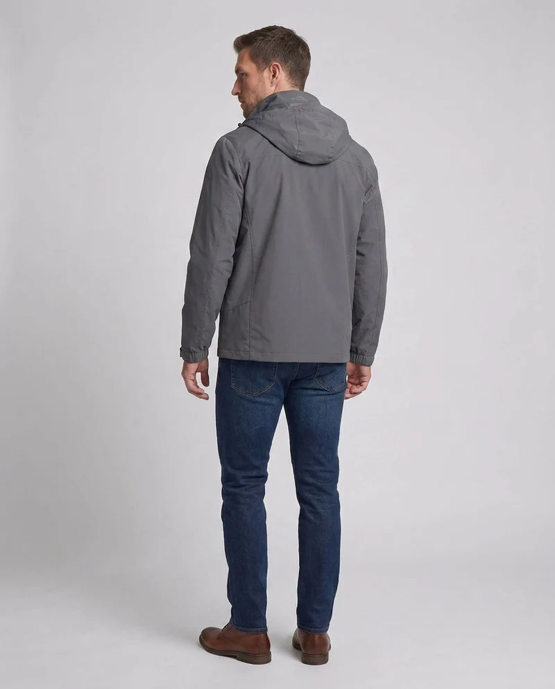 Herren Freizeit Softshell-Jacke mit einstellbarer Kapuze, Brustreißverschluss und Klettverschlüssen Nord Taschen