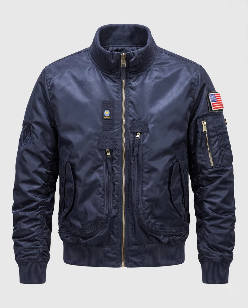 Herren Utility Stil Bomberjacke mit Ärmelorganizer und Reißverschlusstaschen Nord Taschen