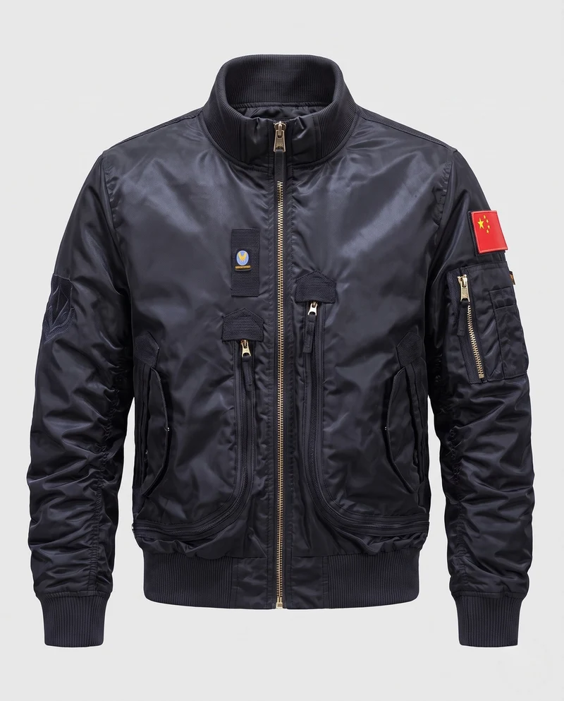 Herren Utility Stil Bomberjacke mit Ärmelorganizer und Reißverschlusstaschen Nord Taschen