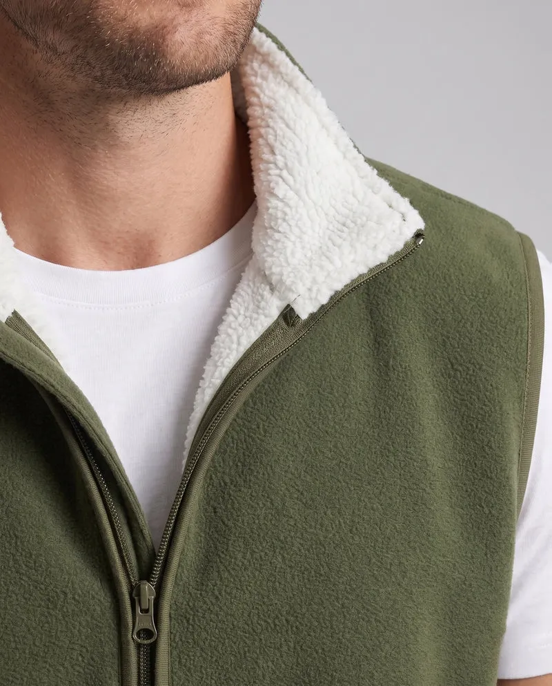 Herren Fleece-Weste mit hochstehendem Kragen, durchgehendem Reißverschluss und Seitentaschen Nord Taschen