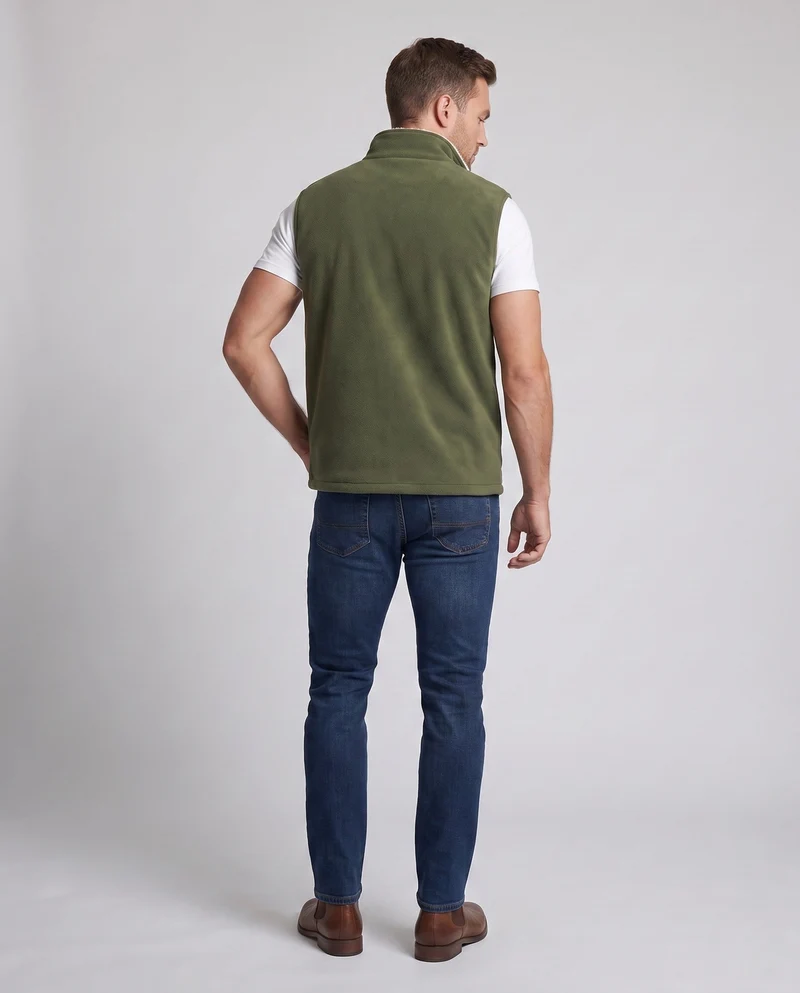 Herren Fleece-Weste mit hochstehendem Kragen, durchgehendem Reißverschluss und Seitentaschen Nord Taschen