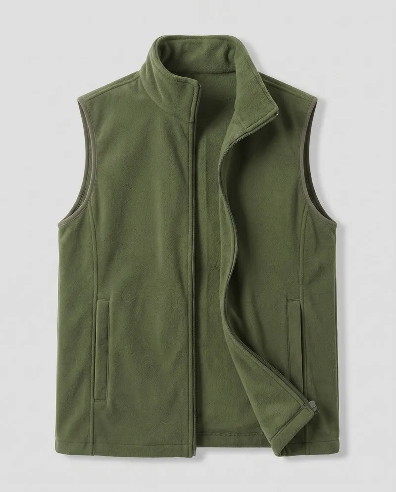 Herren Fleece-Weste mit hochstehendem Kragen, durchgehendem Reißverschluss und Seitentaschen Nord Taschen