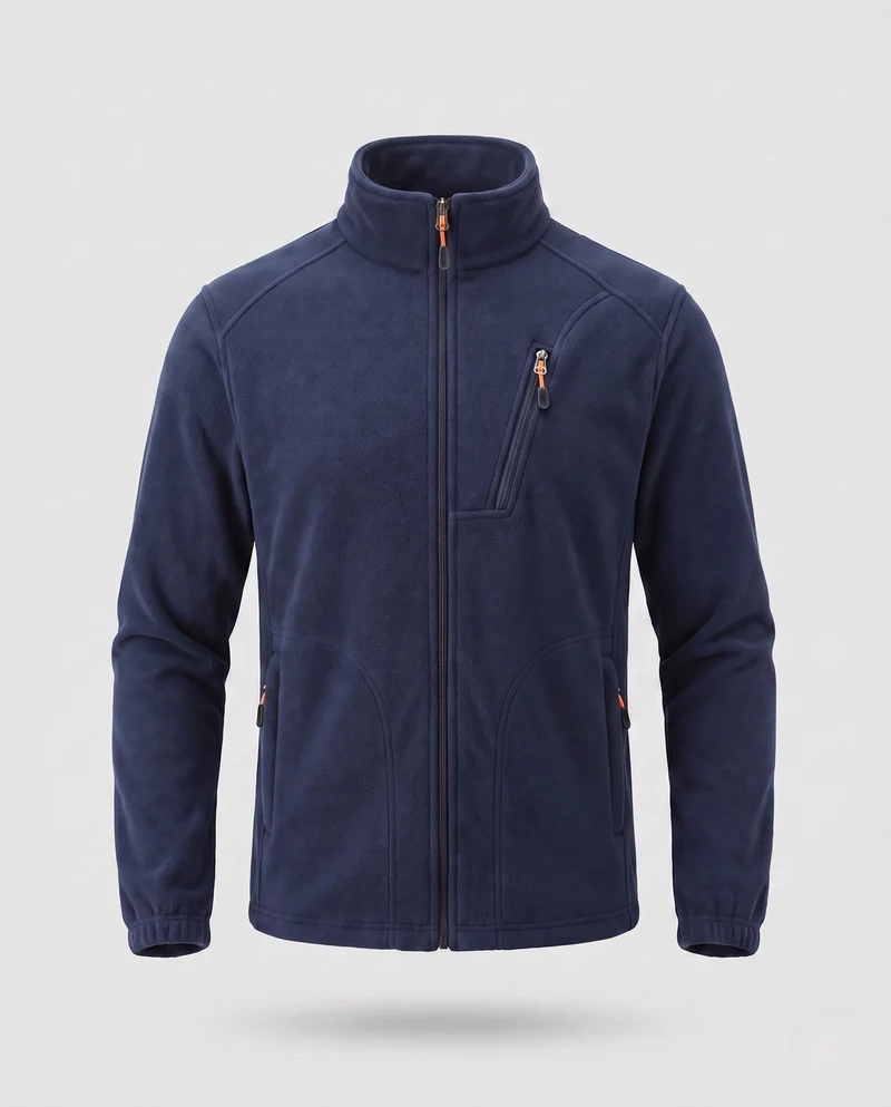 Herren Fleecejacke mit wärmender Innenseite, Stehkragen und Reißverschlusstaschen Nord Taschen