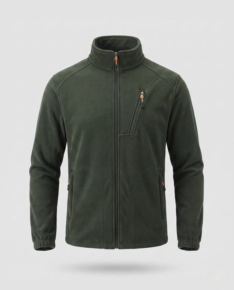 Herren Fleecejacke mit wärmender Innenseite, Stehkragen und Reißverschlusstaschen Nord Taschen