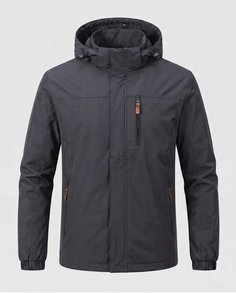 Leichte winddichte Herrenjacke mit wärmender Thermo-Innenausstattung und Brustreißverschlusstasche Nord Taschen