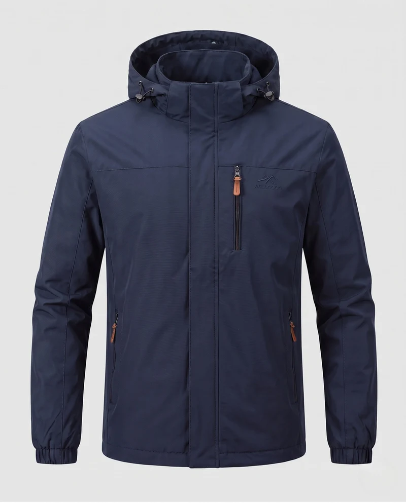 Leichte winddichte Herrenjacke mit wärmender Thermo-Innenausstattung und Brustreißverschlusstasche Nord Taschen