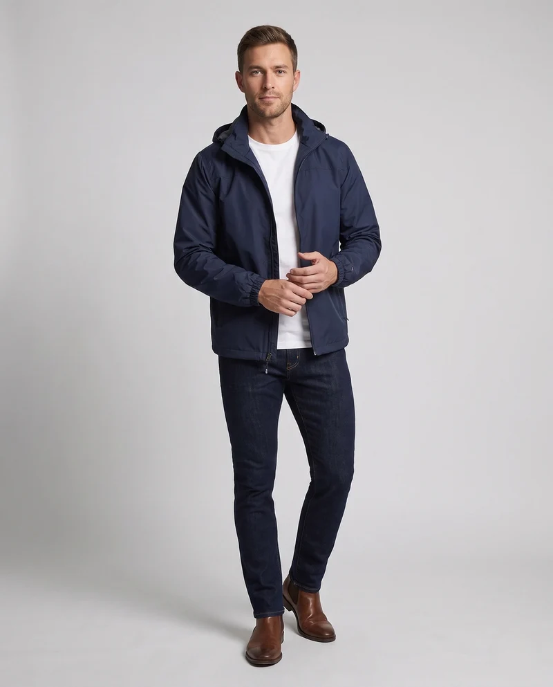 Herren leichte winddichte Jacke mit verstellbarem Sturmkapuze und elastischen Ärmelbündchen Nord Taschen