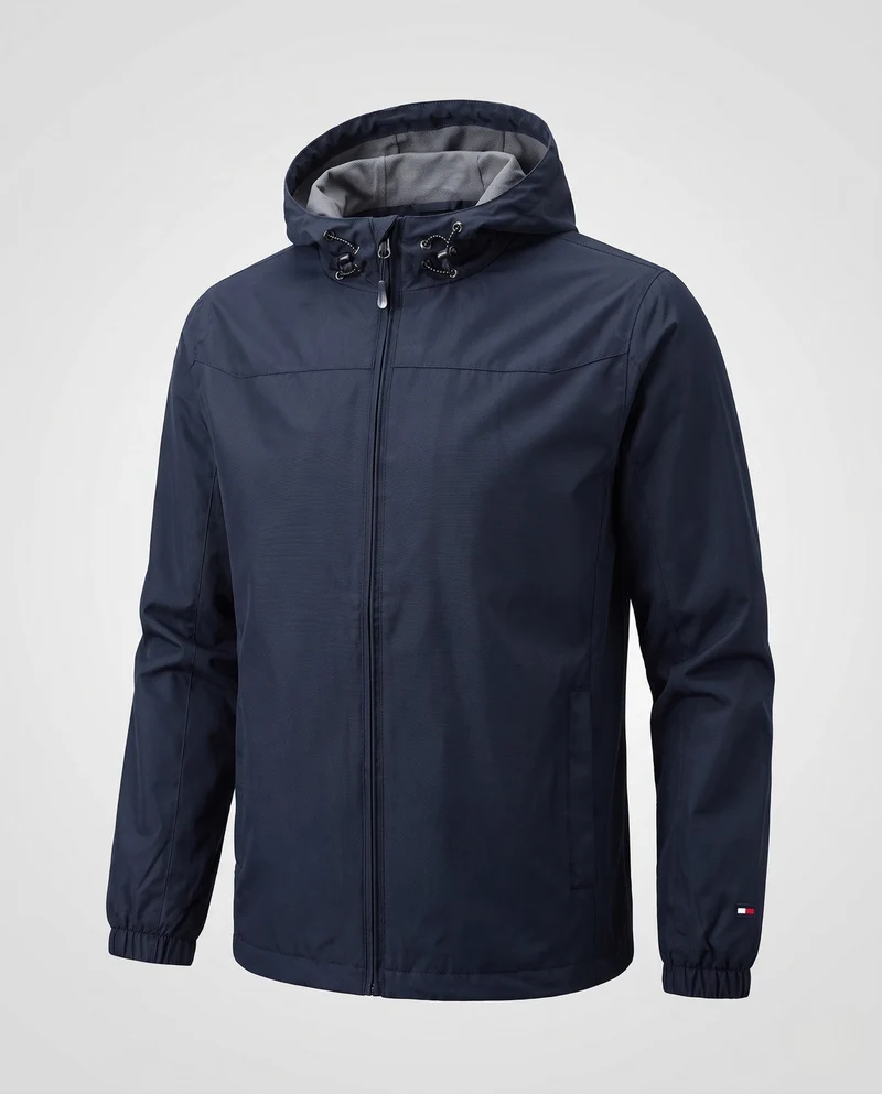 Herren leichte winddichte Jacke mit verstellbarem Sturmkapuze und elastischen Ärmelbündchen Nord Taschen