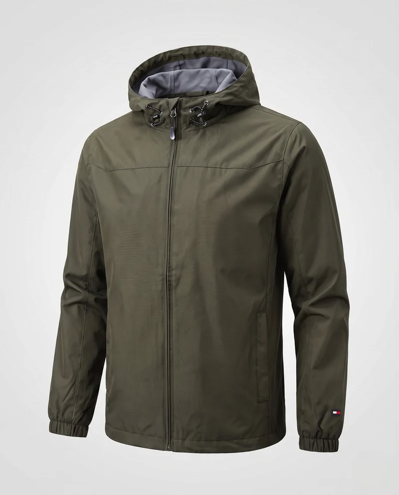 Herren leichte winddichte Jacke mit verstellbarem Sturmkapuze und elastischen Ärmelbündchen Nord Taschen