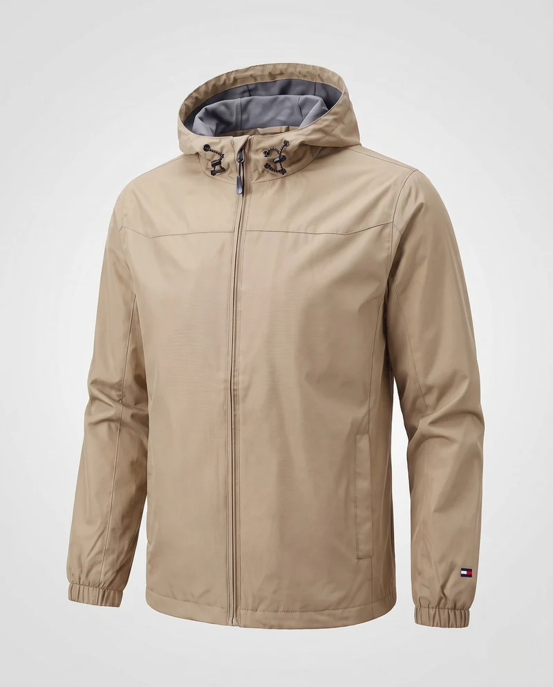 Herren leichte winddichte Jacke mit verstellbarem Sturmkapuze und elastischen Ärmelbündchen Nord Taschen