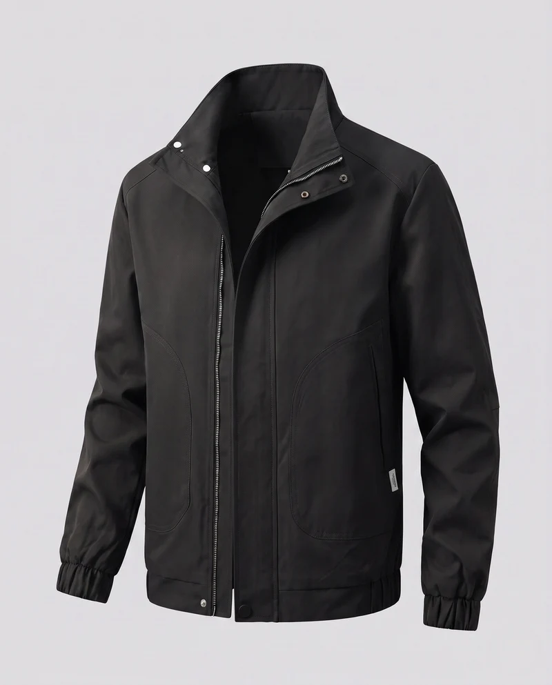 Männer Leichte Winddichte Freizeitjacke mit Stehkragen und Elastischen Bündchen Nord Taschen