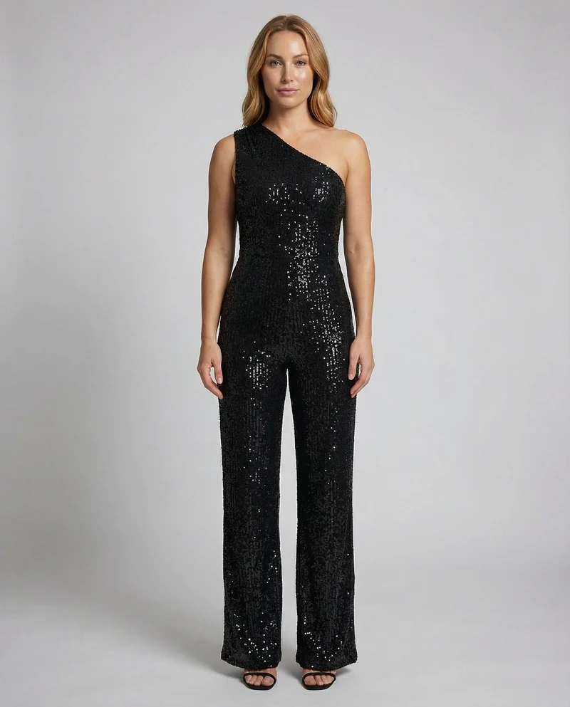 Moderner Pailletten Jumpsuit Damen Avellé