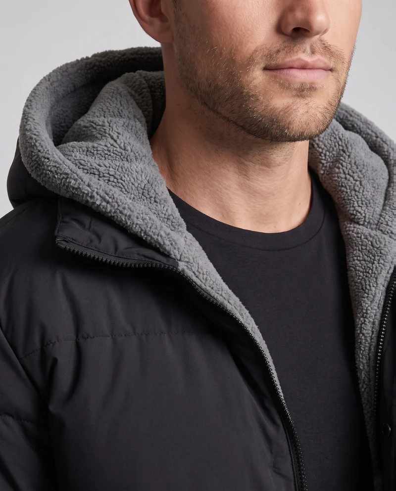 Herren Kuschelige Steppjacke mit Kapuze Nord Taschen