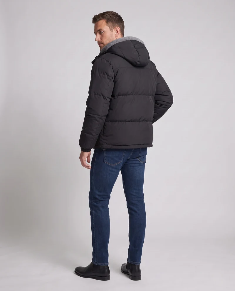Herren Kuschelige Steppjacke mit Kapuze Nord Taschen