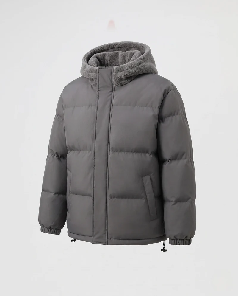 Herren Kuschelige Steppjacke mit Kapuze Nord Taschen