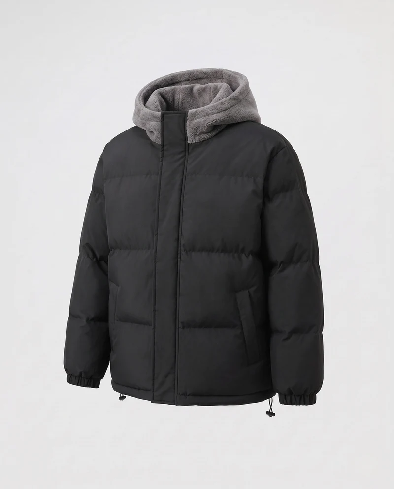 Herren Kuschelige Steppjacke mit Kapuze Nord Taschen