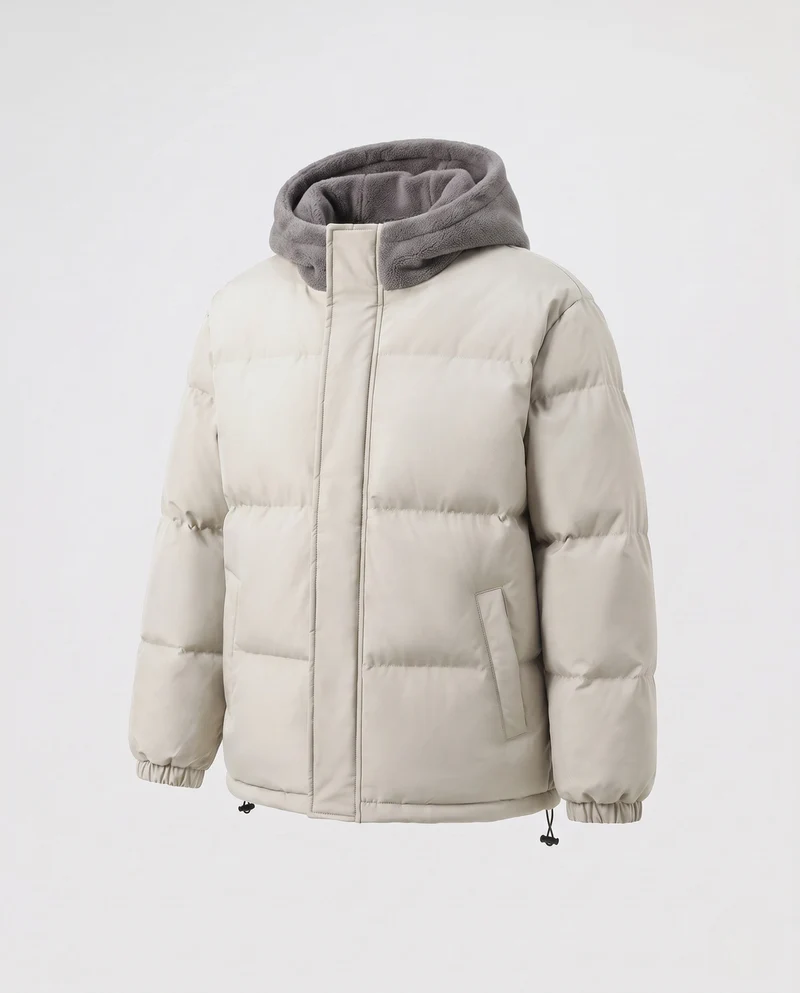 Herren Kuschelige Steppjacke mit Kapuze Nord Taschen