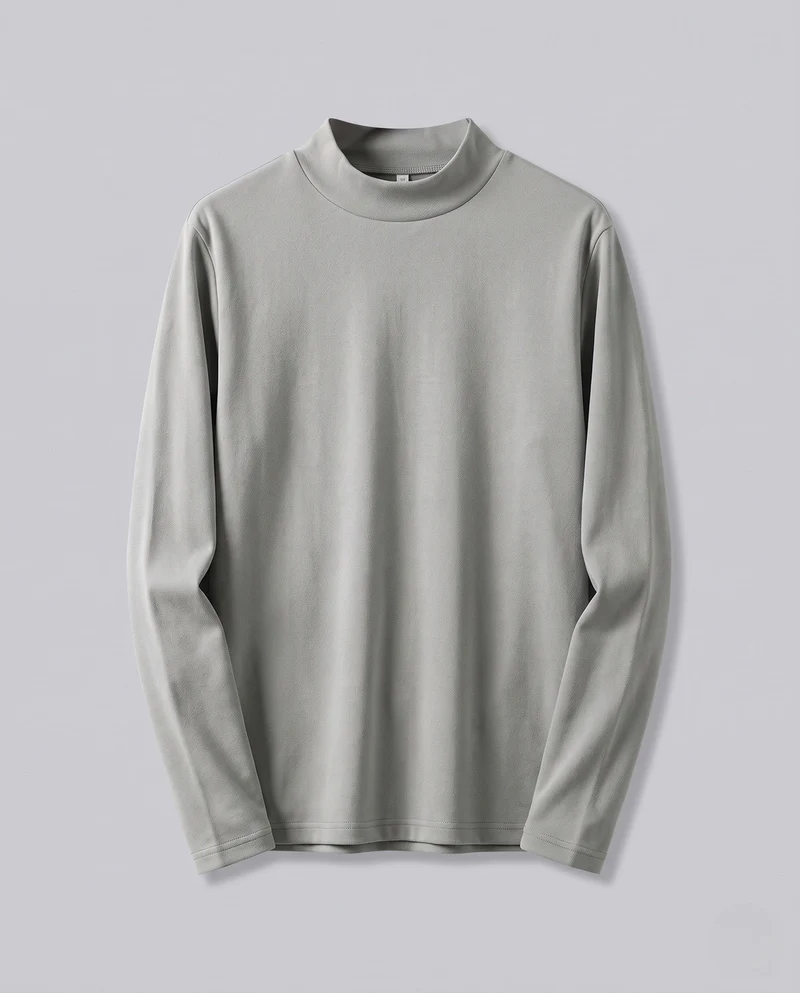 Herren Langärmliges T-Shirt mit Stehkragen Nord Taschen