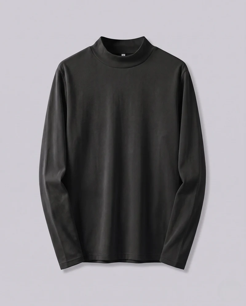 Herren Langärmliges T-Shirt mit Stehkragen Nord Taschen