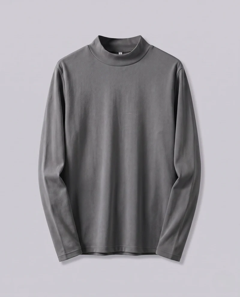 Herren Langärmliges T-Shirt mit Stehkragen Nord Taschen