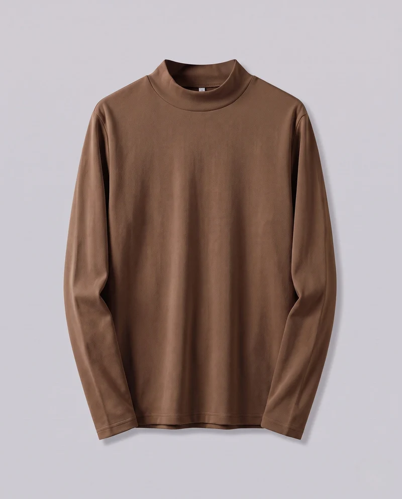 Herren Langärmliges T-Shirt mit Stehkragen Nord Taschen