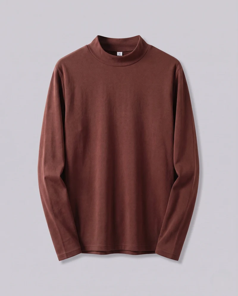 Herren Langärmliges T-Shirt mit Stehkragen Nord Taschen