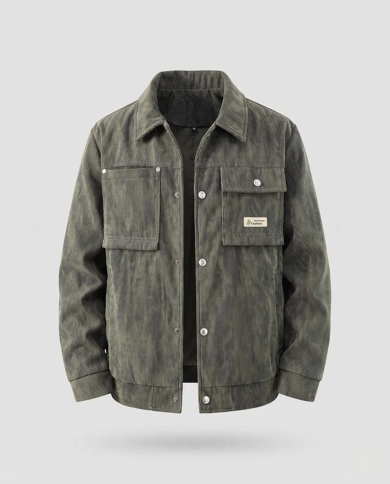 Herren Lässige Cordjacke Nord Taschen