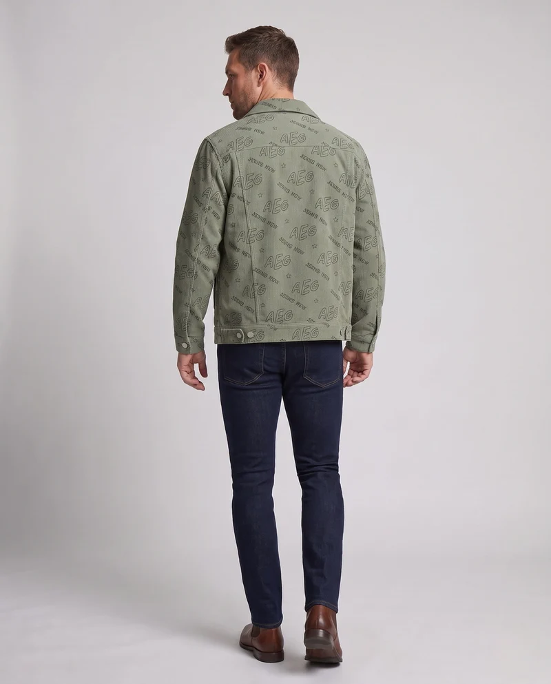 Herren lässige Cordjacke mit Print Nord Taschen