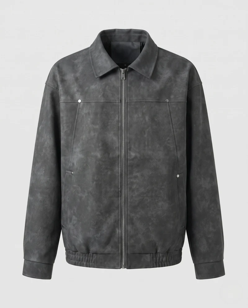 Herren Lässige Lederjacke Nord Taschen