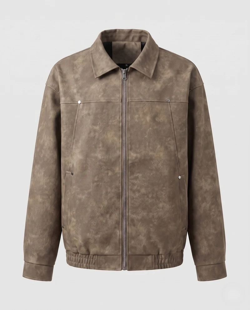 Herren Lässige Lederjacke Nord Taschen