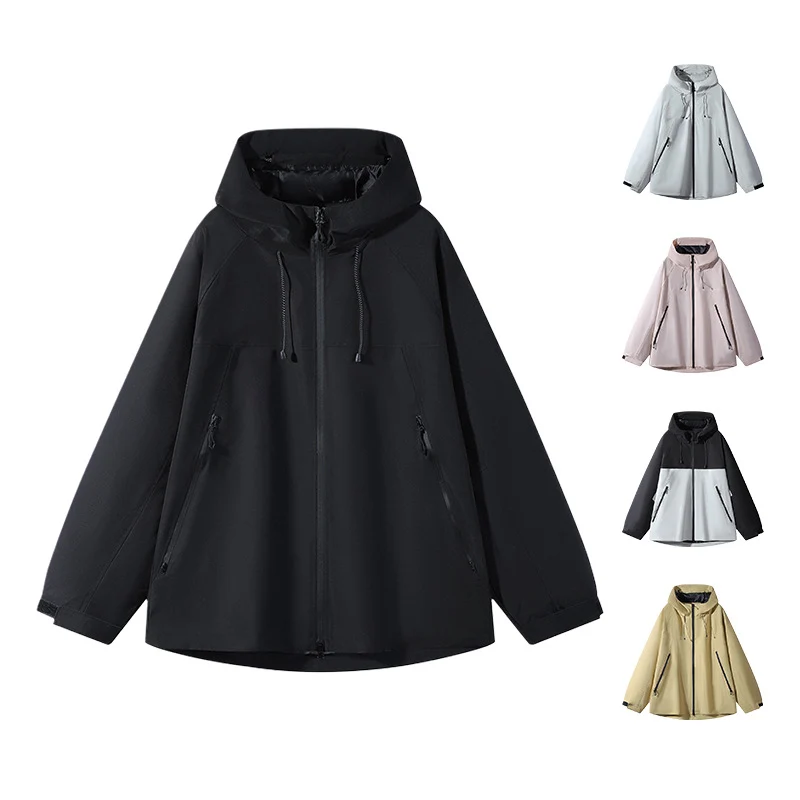 Unisex Wasserabweisende zweifarbige Softshell-Jacke mit Kapuze Nord Taschen
