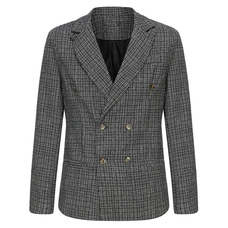 Herren Doppelreihiges Tweed-Sakko mit markantem Revers und taillierter Silhouette Nord Taschen