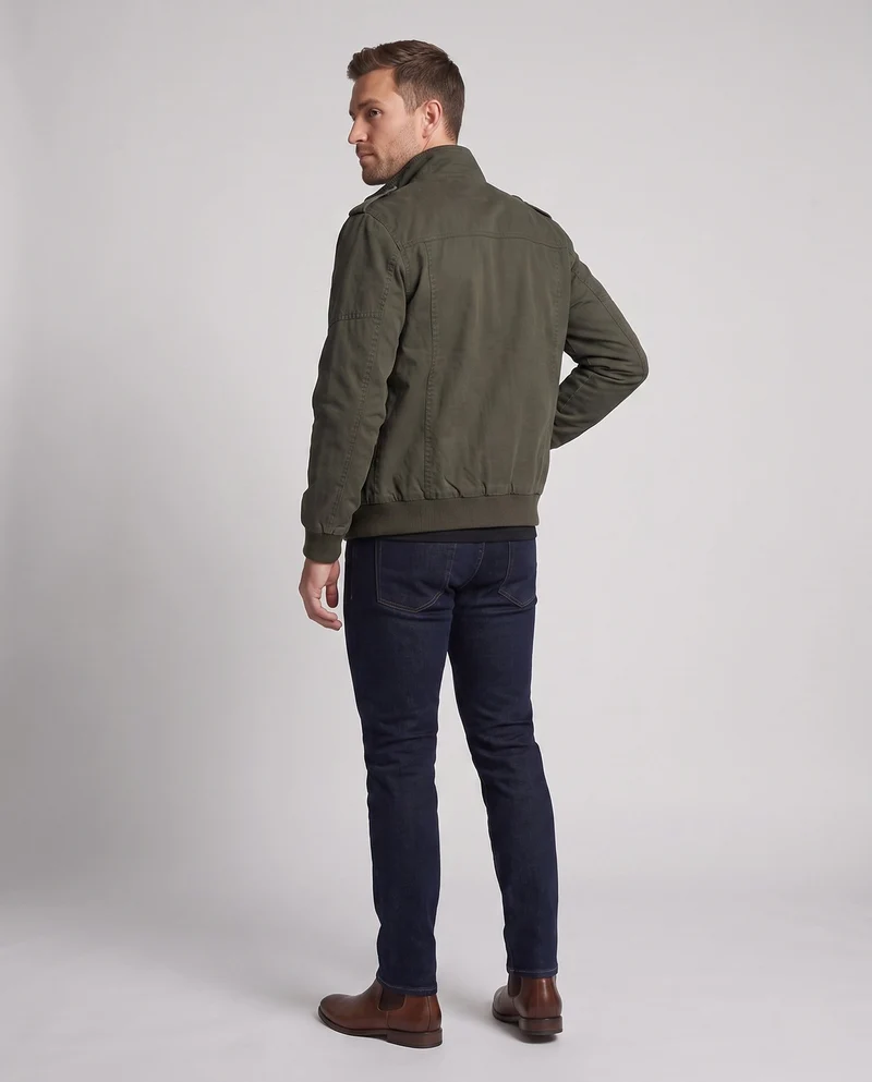 Männermilitärfeldjacke im Canvas-Stil mit Stehkragen und Multifunktionstaschen Nord Taschen