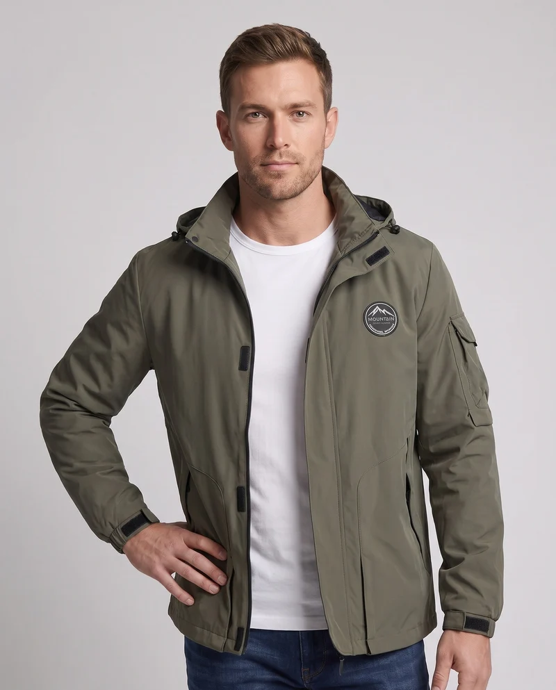 Leichte Utility-Feldjacke für Herren mit Kapuze und Armtasche Nord Taschen