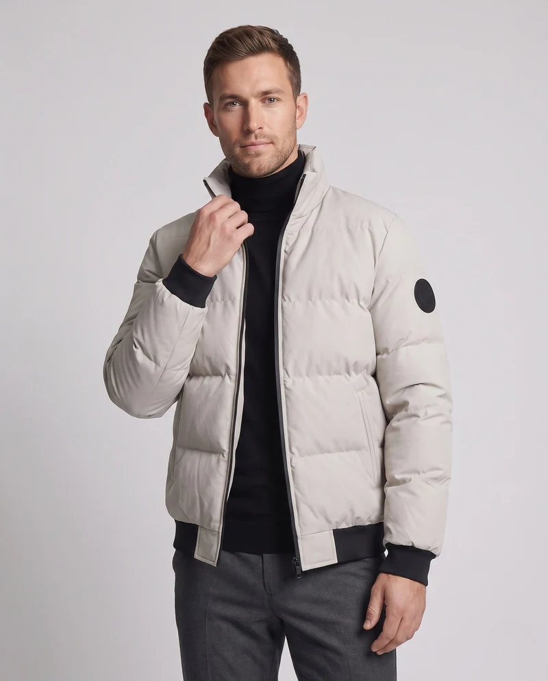 Männer Kurzparka Stil Pufferjacke mit winddichter Außenschicht und gerippten Bündchen Nord Taschen