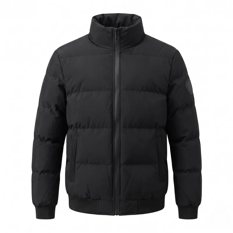 Männer Kurzparka Stil Pufferjacke mit winddichter Außenschicht und gerippten Bündchen Nord Taschen