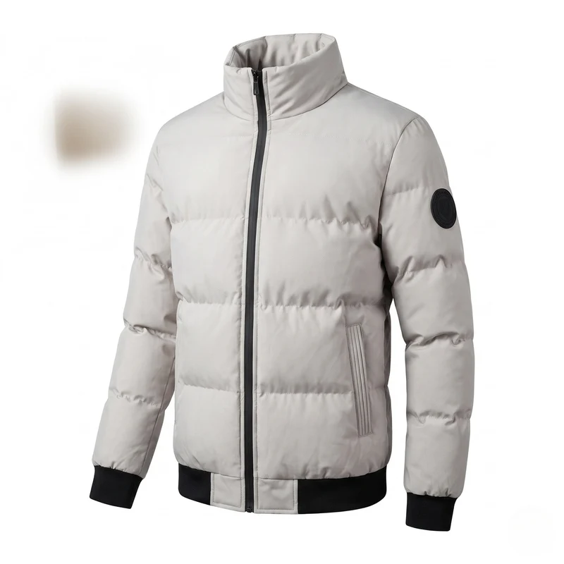 Männer Kurzparka Stil Pufferjacke mit winddichter Außenschicht und gerippten Bündchen Nord Taschen