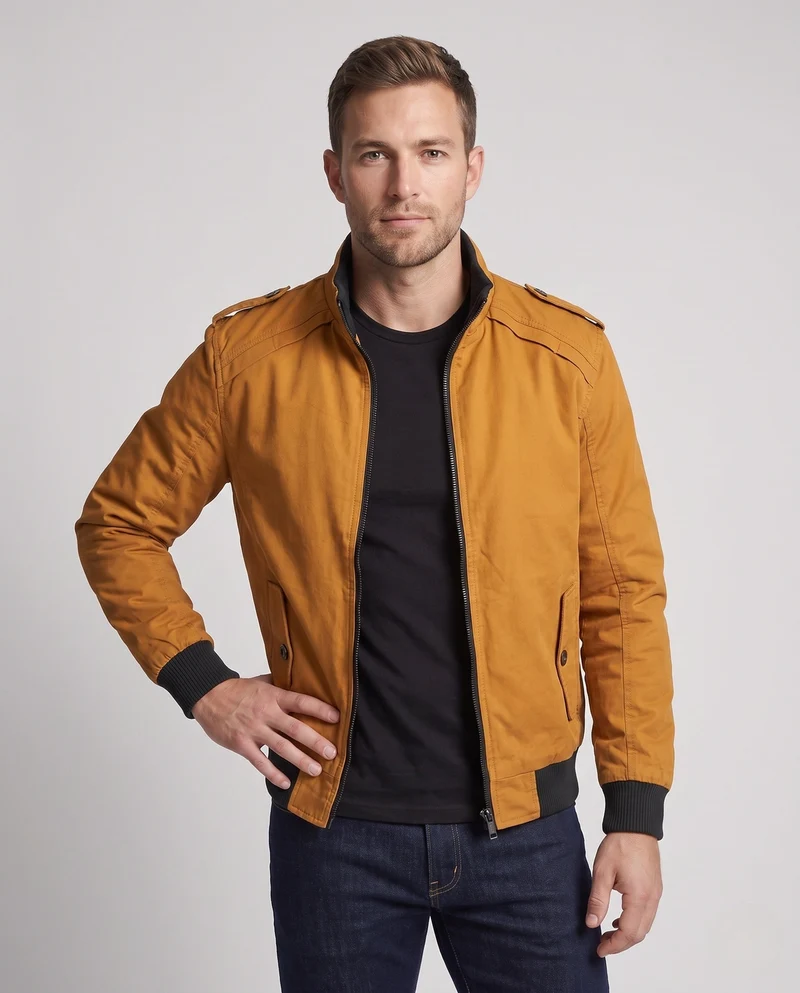 Herren Kurzjacke mit Teddyfutter, Reißverschluss und Schulterklappen Nord Taschen